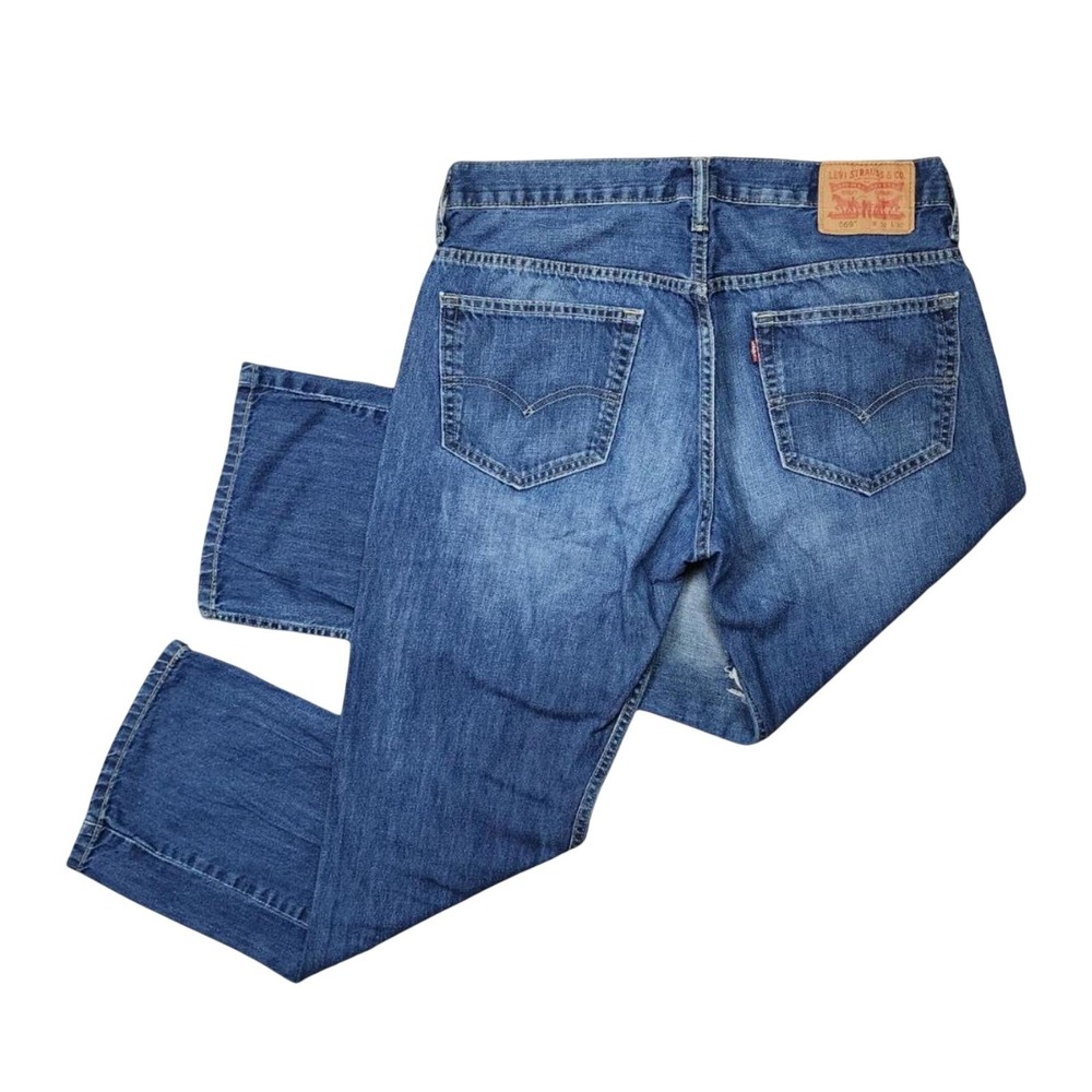 Levis 569 Loose‎ Straight Leg Jeans Mens 32x30 Blue Distressed Denim 00569-0234
